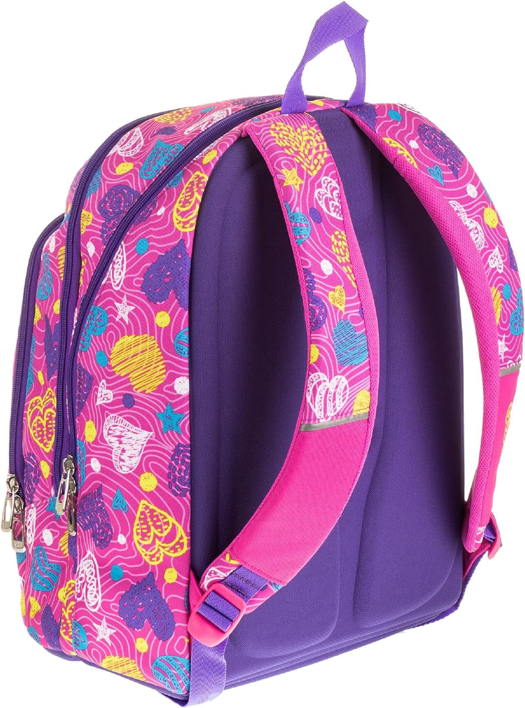 Seven S.P.A. Advanced School Backpack - Shineheart - Rosa - 30 l - Wendbare Pailletten - Reflektiere