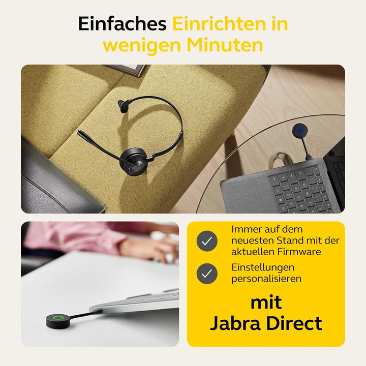 Jabra Engage 55 Schnurloses Mono Headset mit Link 400 USB-C DECT-Adapter - Mikrofon mit Geräuschunte