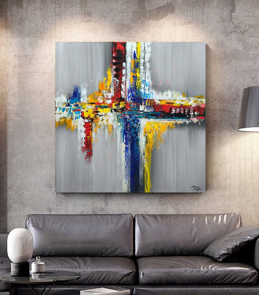 Monica Mirafiori I 100% HANDGEMALT I Gemälde Abstract 90x90cm | Gemälde Handgemalt | Acrylgemälde |