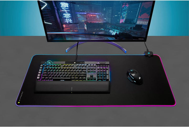 Corsair MM700 RGB Extended Cloth Gaming-Mauspad - 930mm x 400mm - 360° RGB-Beleuchtung - Zwei USB-Po
