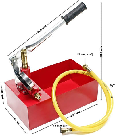 Wiltec Befüllpumpe und Prüfpume für Heizung und Solar mit 25bar Prüfdruck