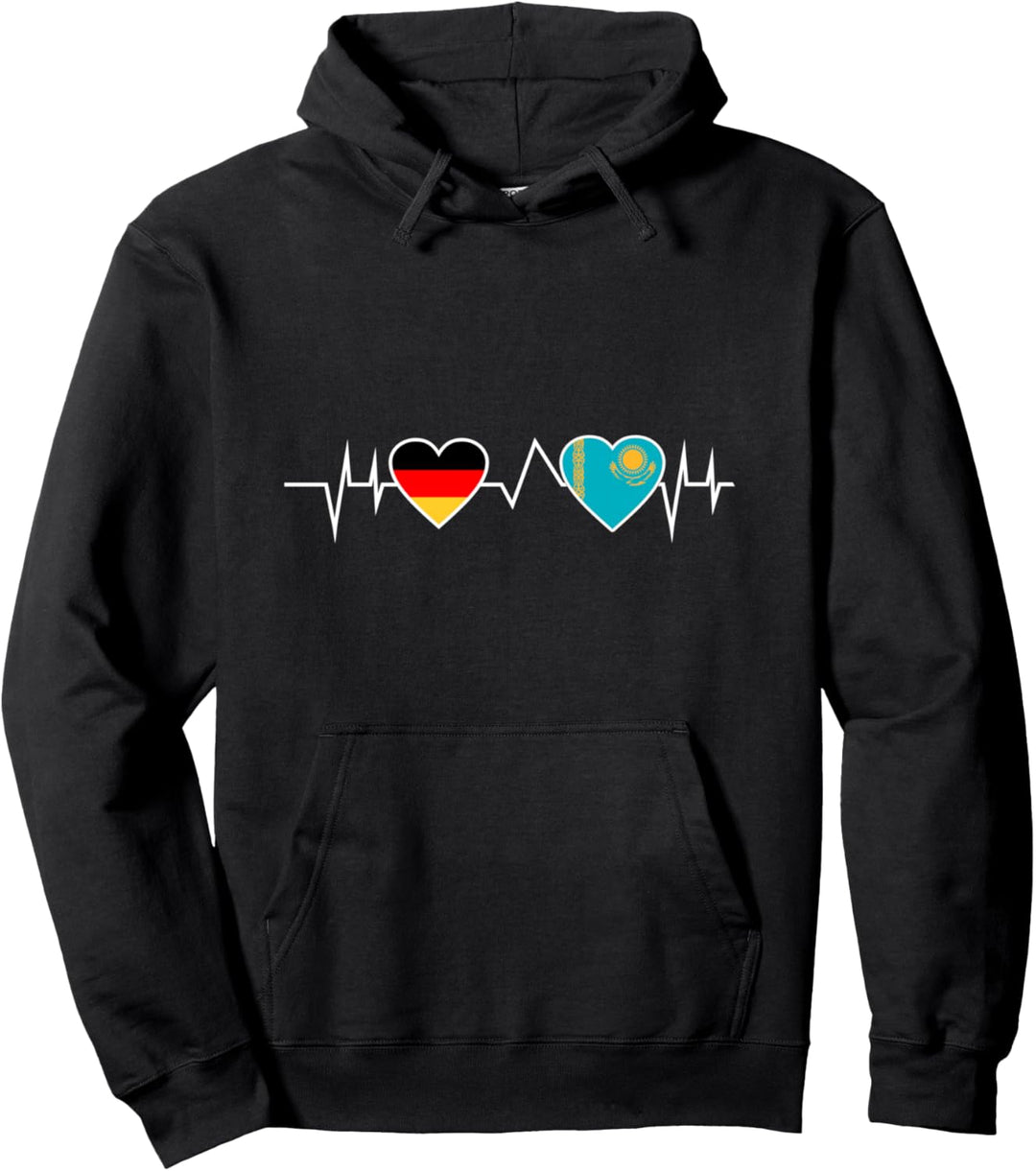 Deutschland Kasachstan Herzschlag Kasache Pullover Hoodie