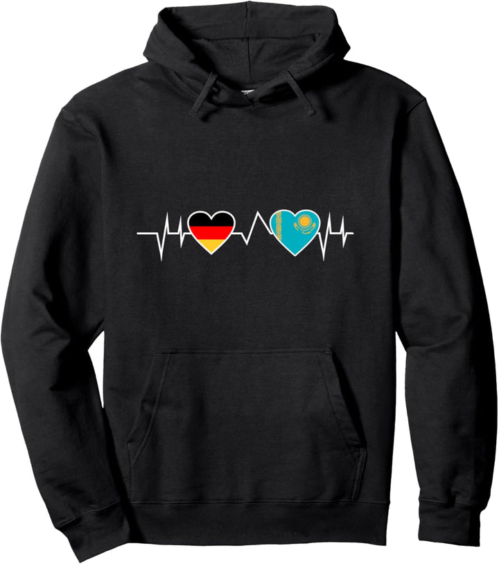 Deutschland Kasachstan Herzschlag Kasache Pullover Hoodie