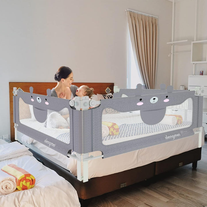 HENGMEI Bettgitter Bettschutzgitter Kinderbettgitter 200cm Babybettgitter Rausfallschutz höhenverste