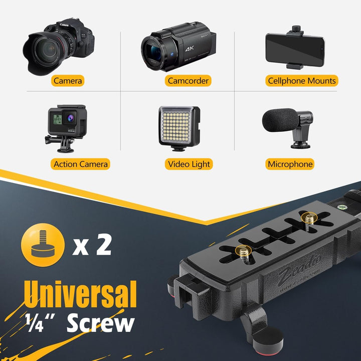 Zeadio Stabilisator für Kamera Handy GoPro, Faltbare Handgriff Video Rig Steadycam Stabilizer für al