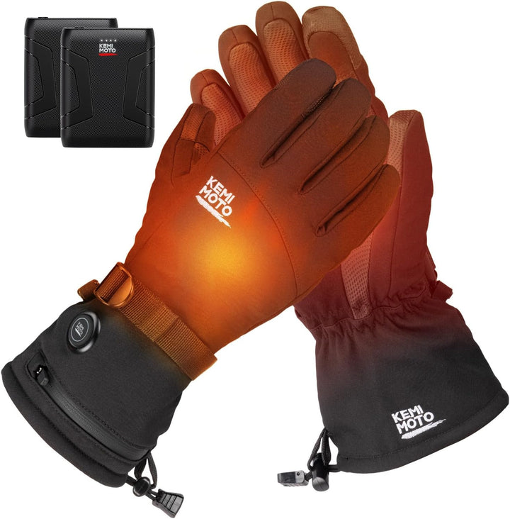 KEMIMOTO Beheizbare Handschuhe mit 2500mAh Akku, Elektrisch Winter Thermohandschuhe Herren und Damen