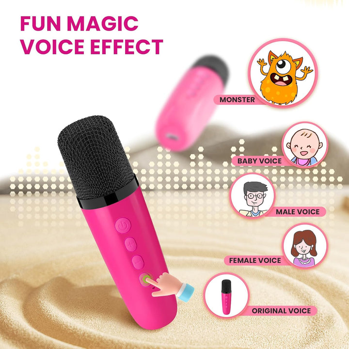 BONAOK Mikrofon Karaoke Maschine 2 Mikrofon, Bluetooth Karaokemaschinen für Kinder Erwachsene, Tragb