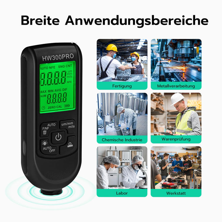 Digitales Schichtdickenmessgerät, Lackmessgerät Auto mit Tragbarem Seil,0-2000 um Lackdickenmessgerä