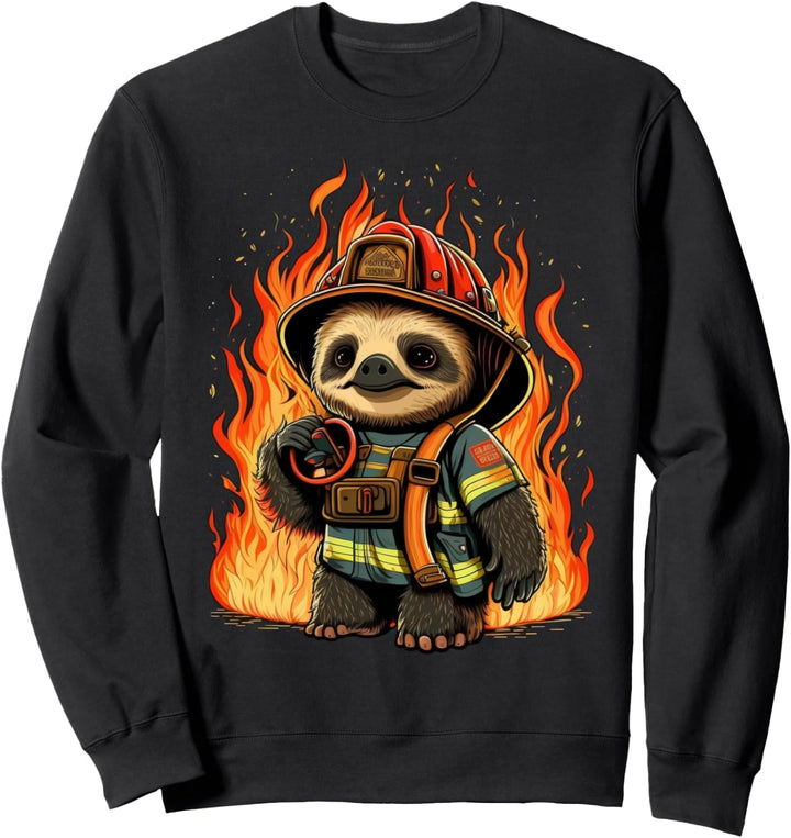 Faultier Feuerwehrmann auf Feuerwehr-Faultier Sweatshirt