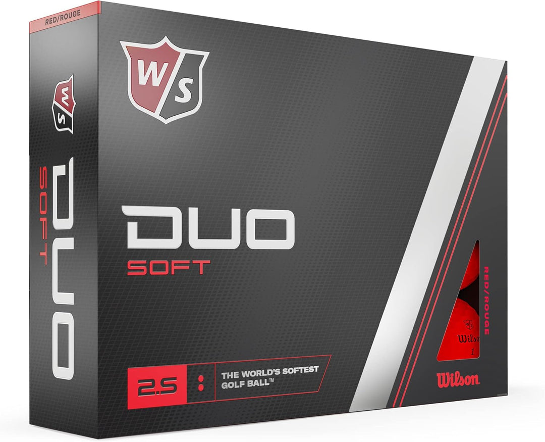 WILSON Staff Duo Golfbälle, weich, 12 Stück Rot/Ausflug, einfarbig (Getaway Solids), Rot/Ausflug, ei