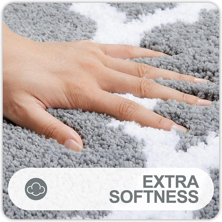 Homaxy rutschfest Badematten Set 2 teilig Weich Hochflor Bad WC Badezimmerteppich Set Mikrofaser Bad