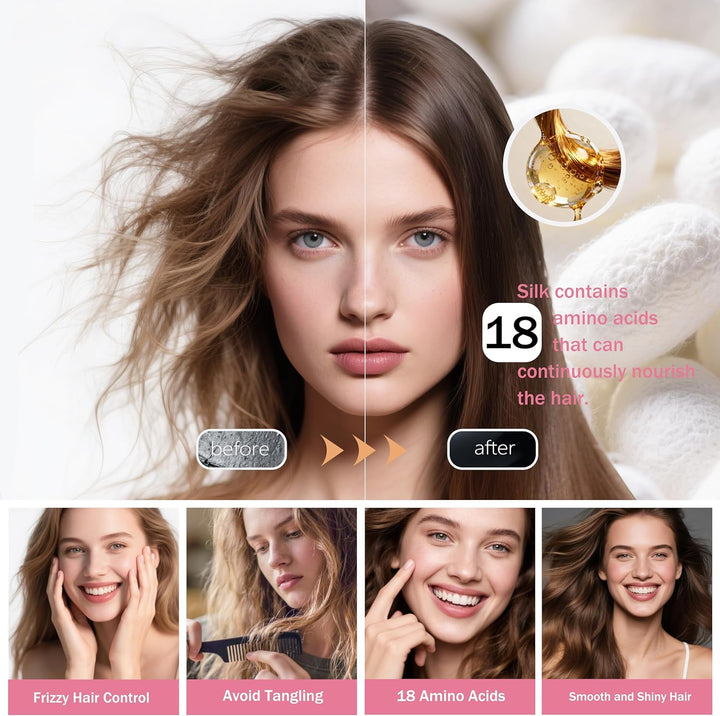 townssilk Beidseitig 100% 19mm Pure Maulbeerseide für Haar und Haut Gesundheit, quadratisch 1 Stück