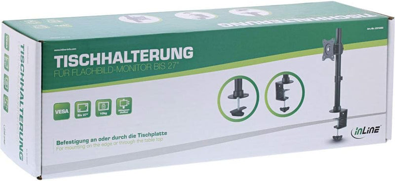 InLine 23108D Tischhalterung, für LCD-/LED-Display bis 69cm (27"), max. 10kg, schwarz