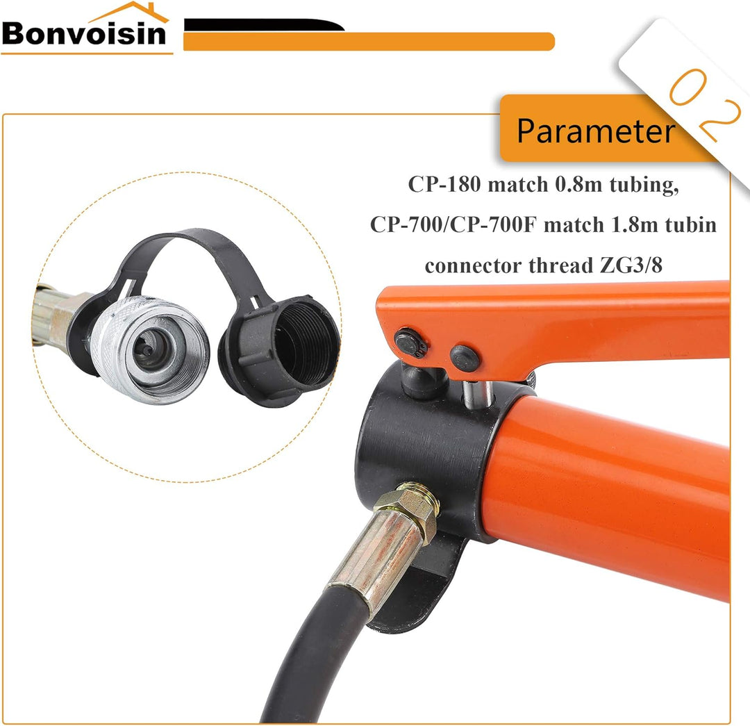 CP-180 Manuelle Hydraulikpumpe Handpumpen-Schlauchkupplung für 10T/20T Hydraulikzylinder Hydraulikro