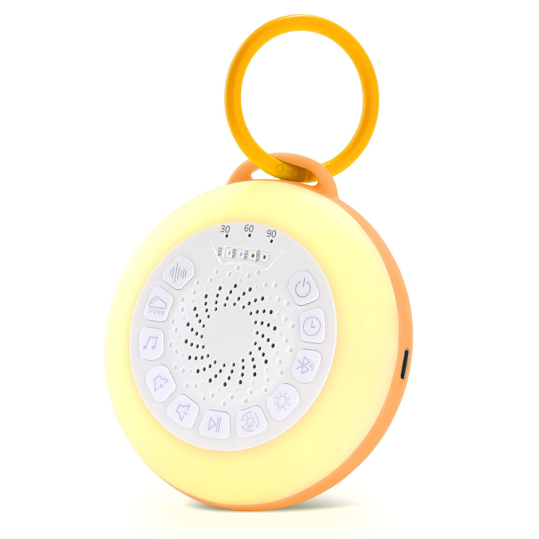 White Noise Machine Baby, Weisses Rauschen Gerät mit Nachtlicht, 28 Beruhigende Schlaflieder & Natur