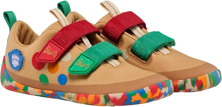 Affenzahn Barfussschuh Baumwolle Lucky Klettverschluss Vegan rutschfest Flexibel für den Sommer in G