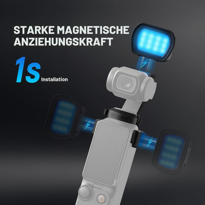 NEEWER Basics Video Light, magnetisches RGB Selfie Licht, kompatibel mit DJI OSMO Pocket 3 Gimbal Ka