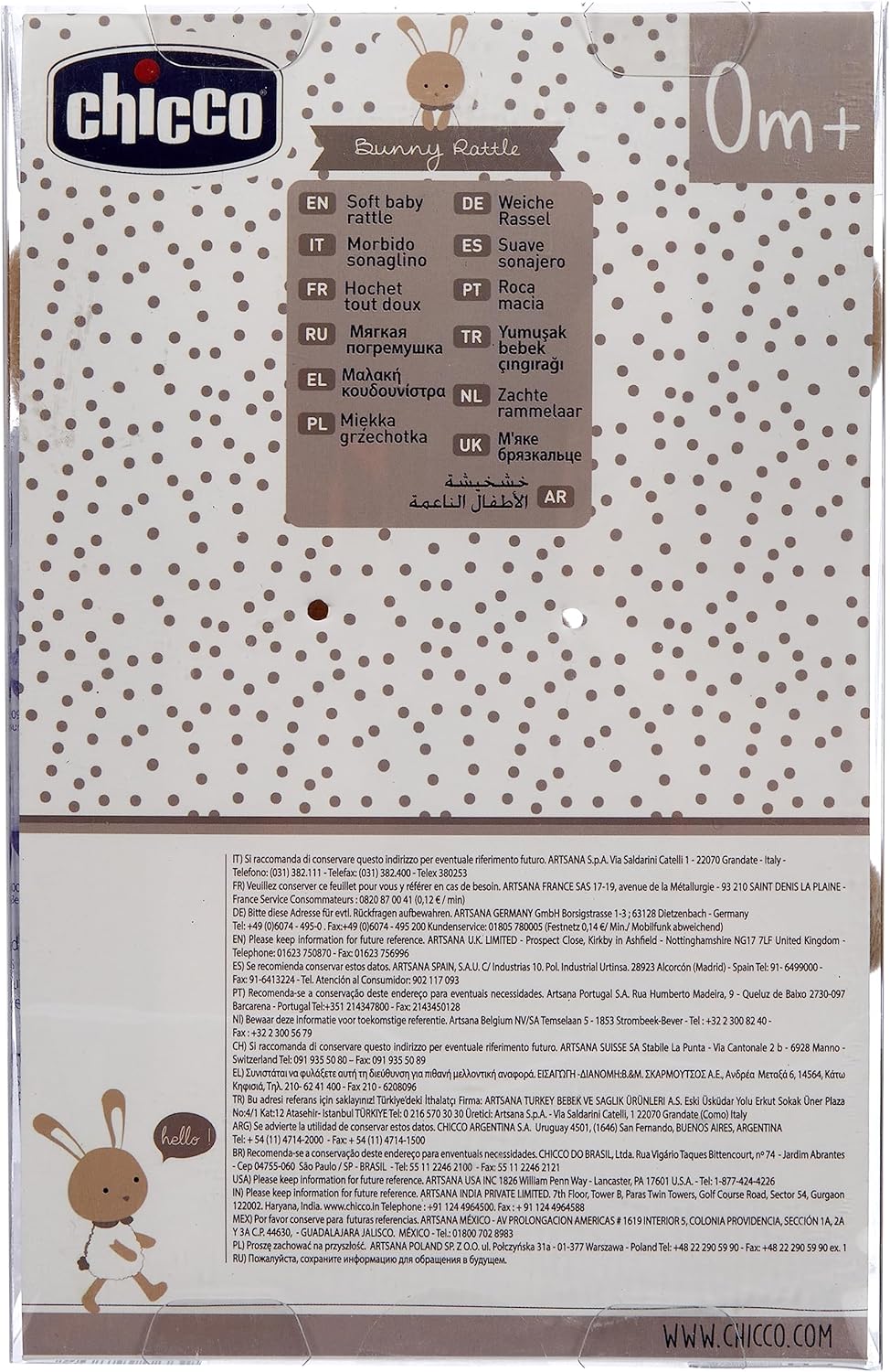 Chicco 00009616000000 Häschen-Rassel, beige, beige