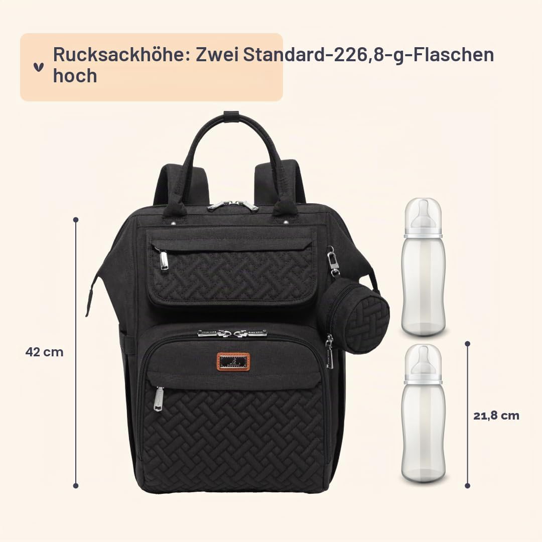 BabbleRoo Wickeltasche Rucksack Multifunktionale Grosse Wickelrucksack Babytasche mit Wickelauflage