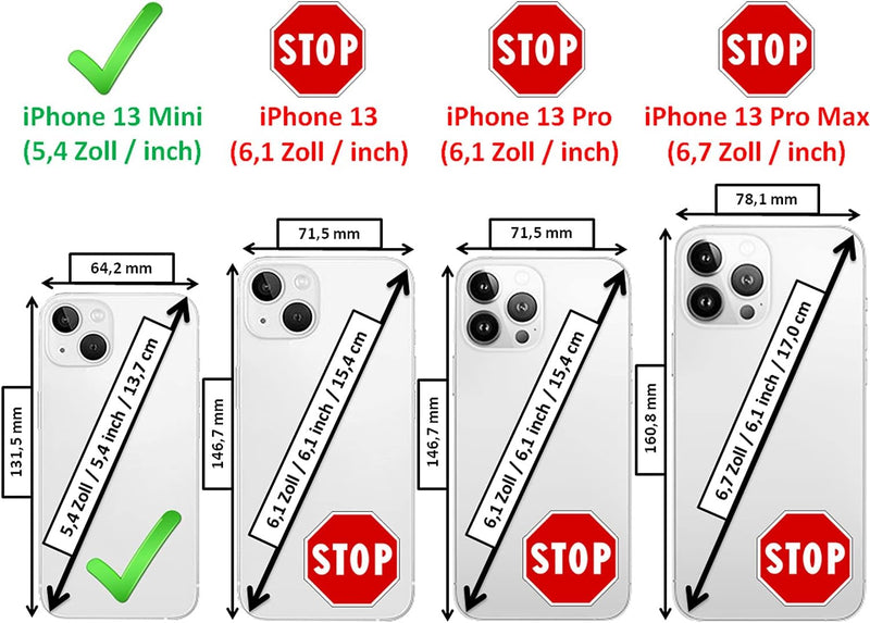 MELCKO Hülle passend für Apple iPhone 13 Mini (5,4 Zoll), Handyhülle mit beschichtetem Leder, Flip-C