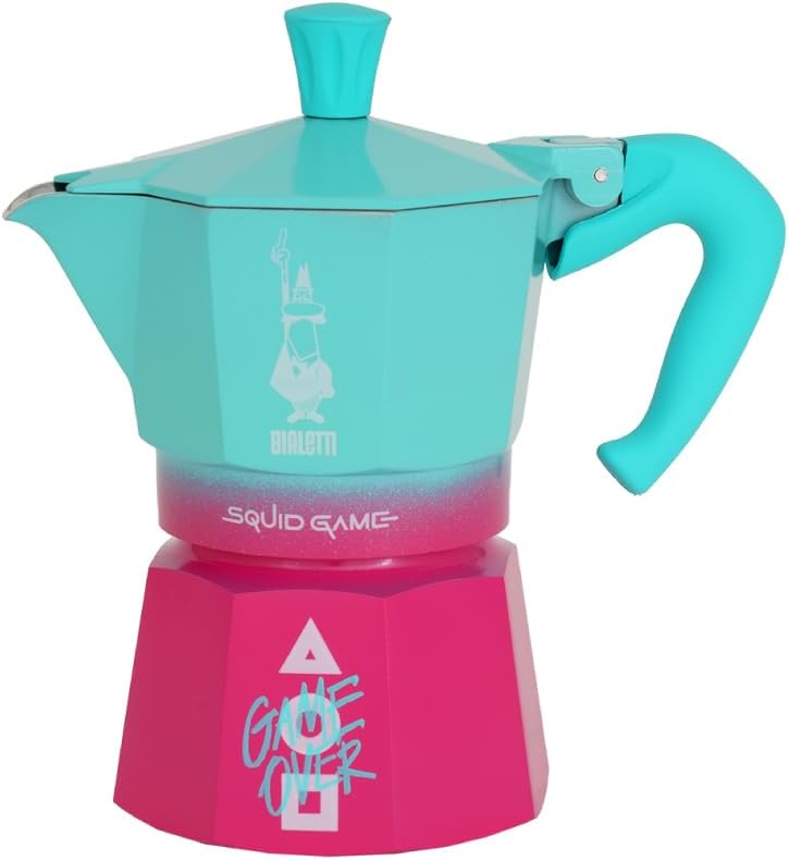 Bialetti Moka Express Squid Game© 3 Tassen, Verbrühungssicherer Griff, Nicht für Induktion geeignet,