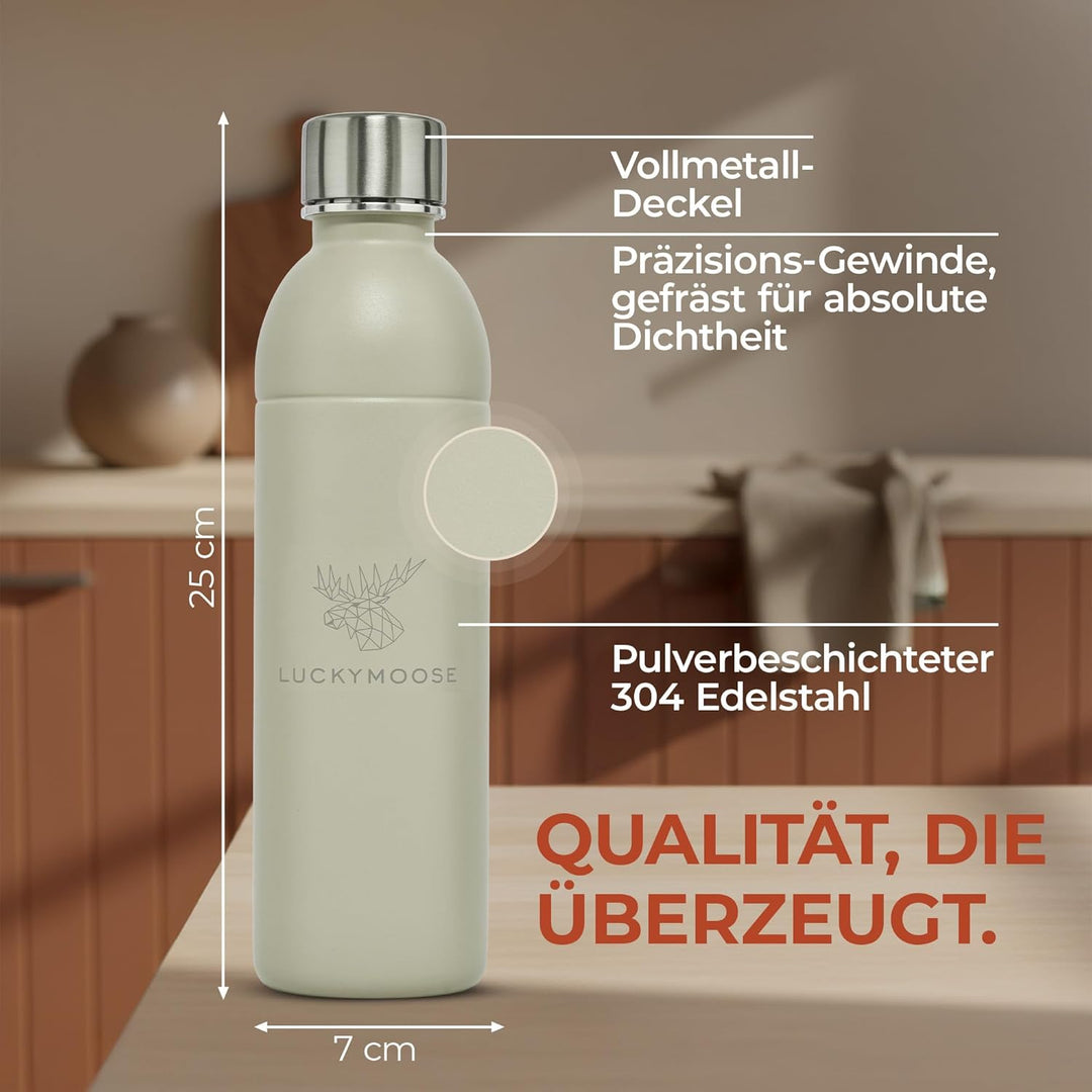Luckymoose Infinity Edelstahlflaschen Wassersprudler 0,75L – Kompatibel mit der LM Infinity Serie, A