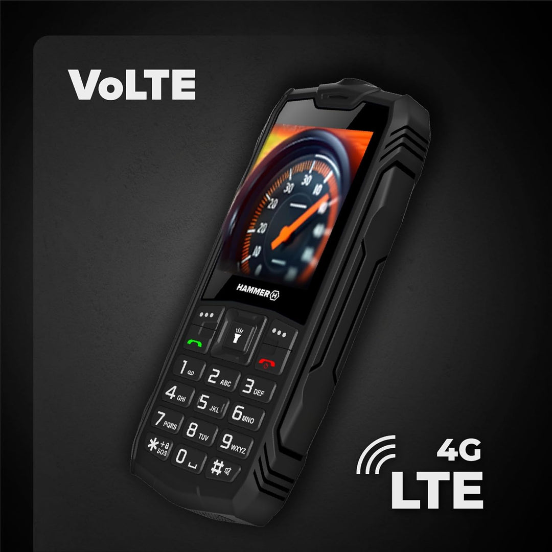 Hammer H Rock LTE Outdoor Handy ohne Vertrag, 3000mAh Akku, 64 GB, 2,4" IPS Display, grosse Tasten,