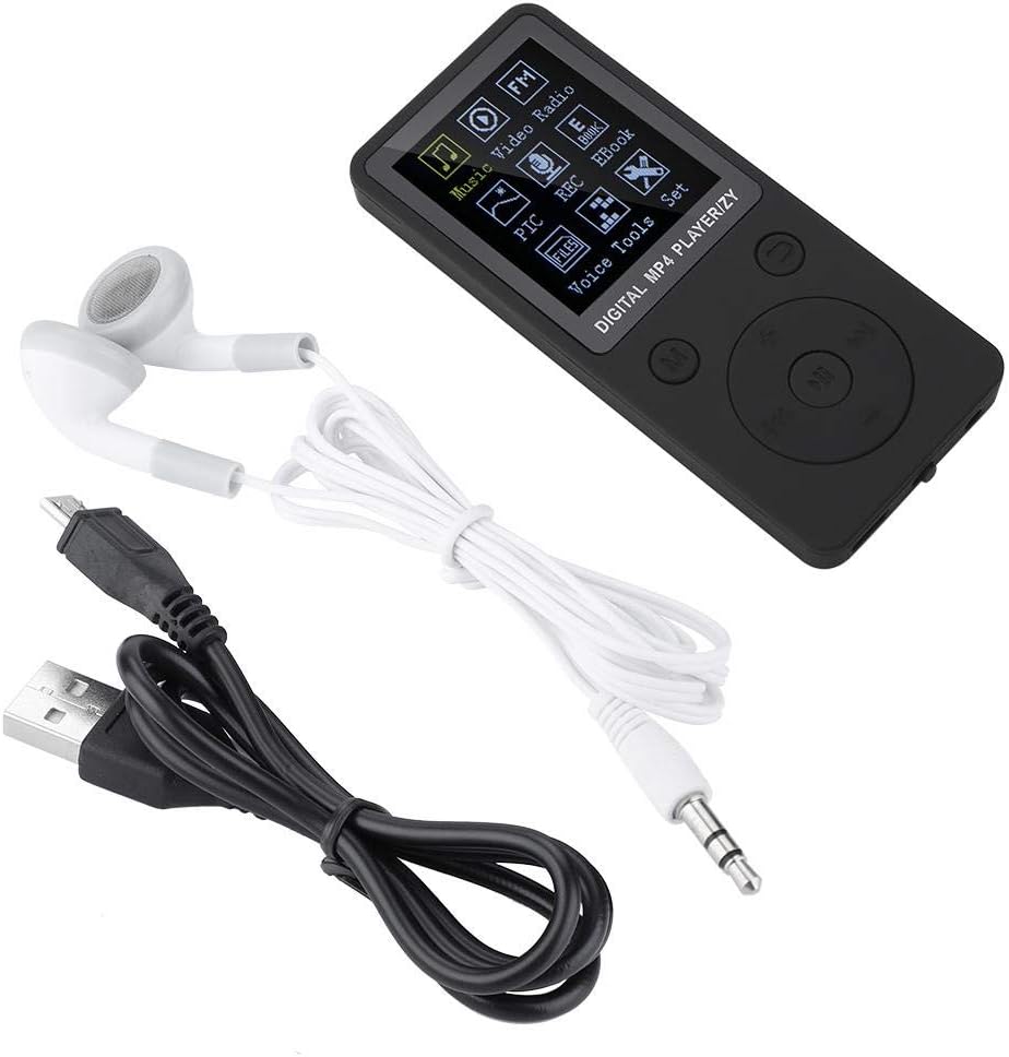 Diyeeni MP4-Player mit Kopfhörer, wiederaufladbarer MP3-Player mit UKW-Radio, Sprachaufzeichnung, Vi