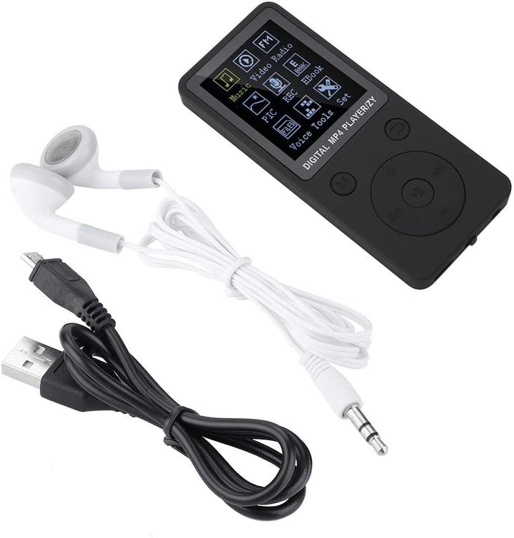 Diyeeni MP4-Player mit Kopfhörer, wiederaufladbarer MP3-Player mit UKW-Radio, Sprachaufzeichnung, Vi