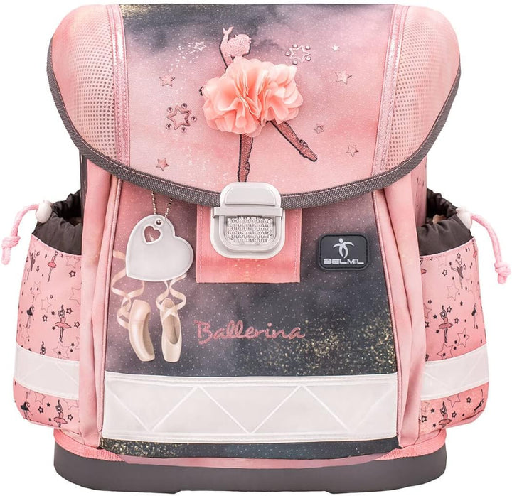 Belmil Classy Schulranzen Set 4 - teilig (403-13/AG/S) Ballerina Black Pink, Ballerina Black Pink