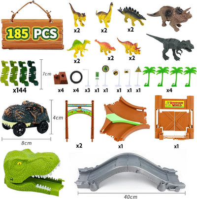 jerryvon Autorennbahn Dinosaurier Spielzeug 2 3 4 5 6 Jahre Junge Kinderspielzeug Mit Dino Cars 14 S