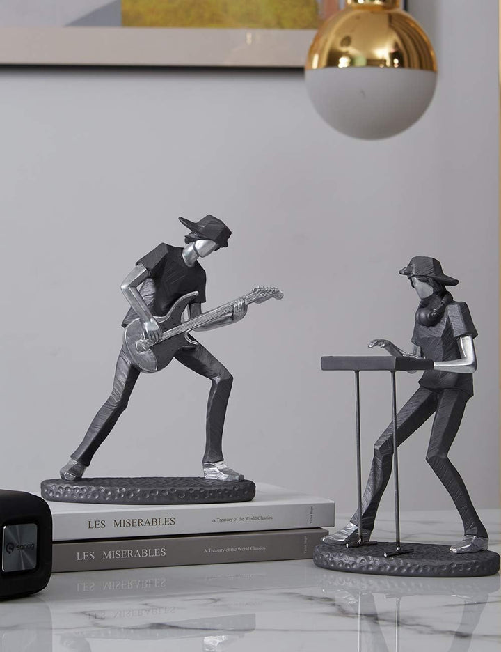 Amoy-Art Musik Figuren Skulptur Modern Dekor Statue Wohnzimmer Kunst Arts Polyresin Geschenk 22cm