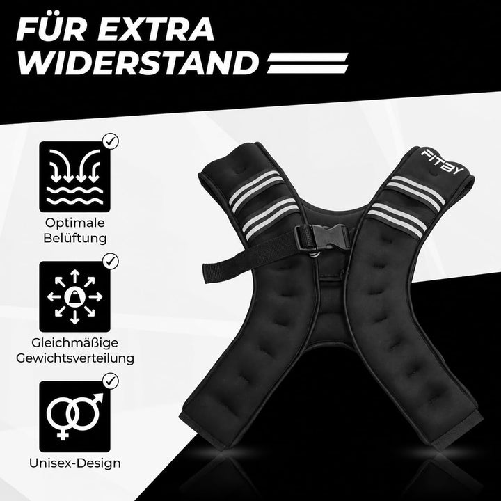 Gewichtsweste 5kg Herren Damen – Weighted Vest Verstellbar, Atmungsaktiv &amp; Wasserabweisend, Training