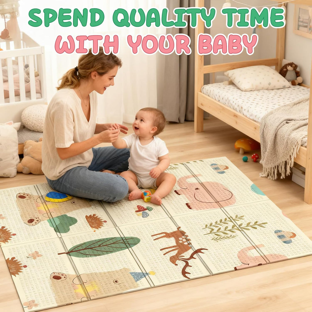 Soontrans Krabbelmatte Baby, Spielmatte Baby Faltbar, 180x120x1cm, Play Mat for Babies Doppelseitige