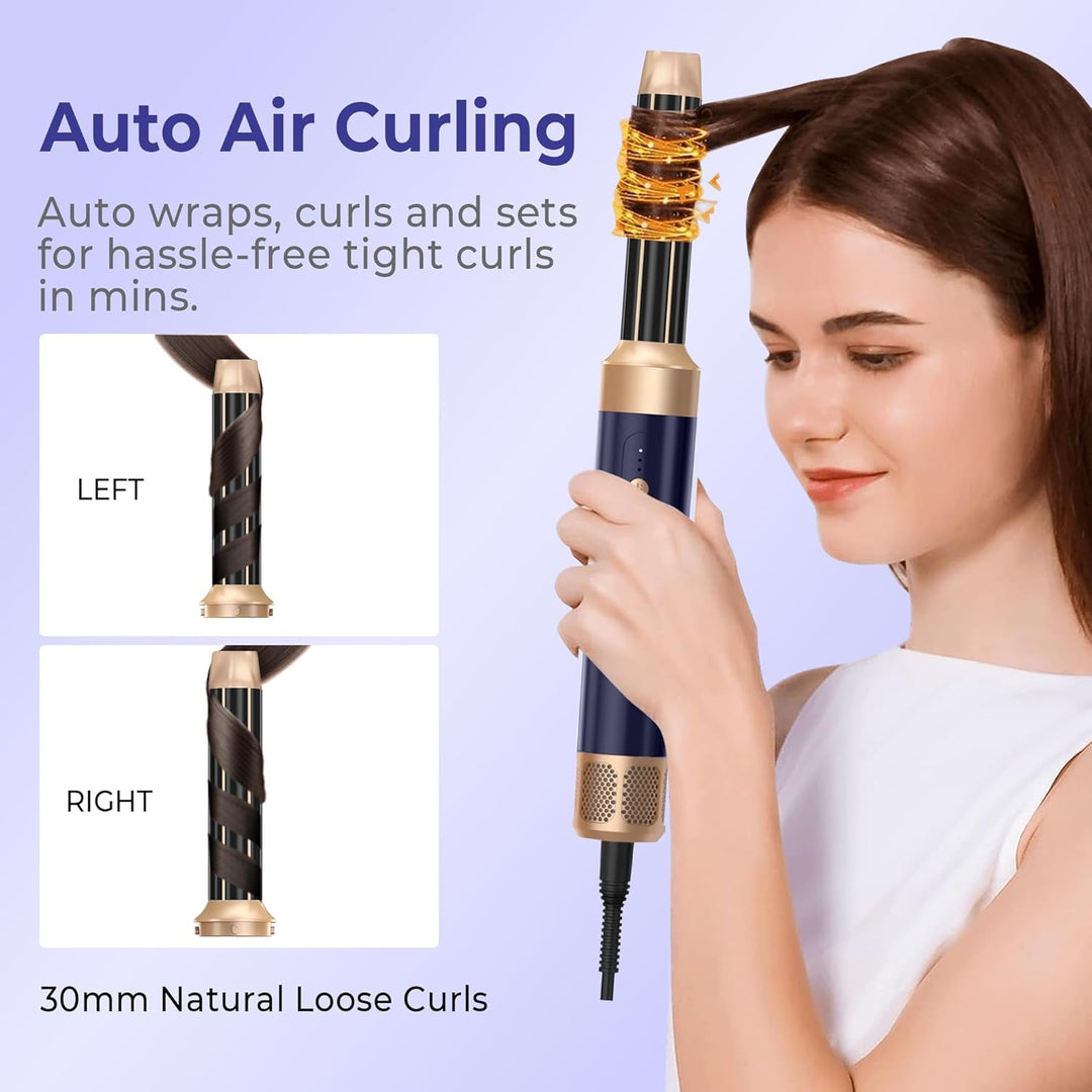 Airstyler 7 in 1,1400w Föhn mit Diffusor Haartrockner mit 3 Temperatur, Multi Hairstyler Set, 30mm A