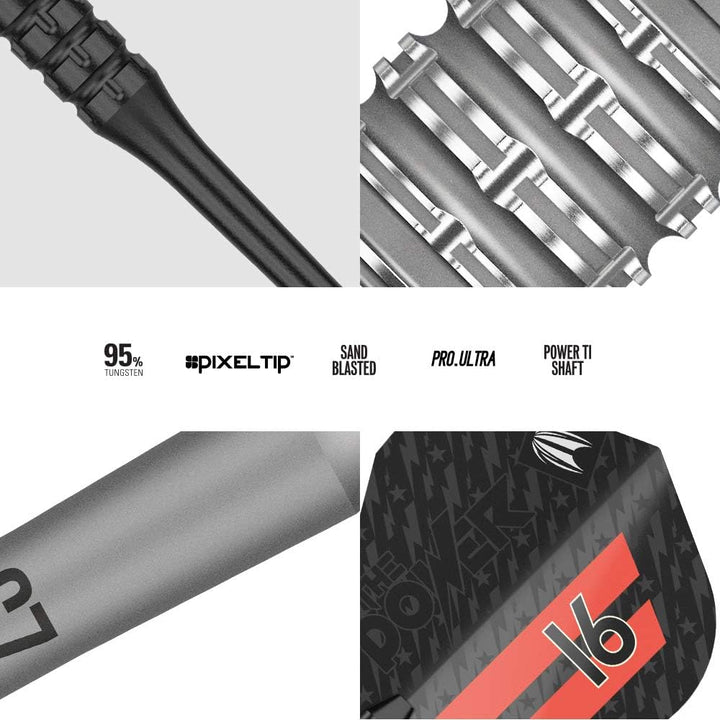 Target Darts Phil Taylor Power 9-Five Gen 7 | 95% Wolfram, Soft Tip Darts Set | Spieler-Edition-Set,