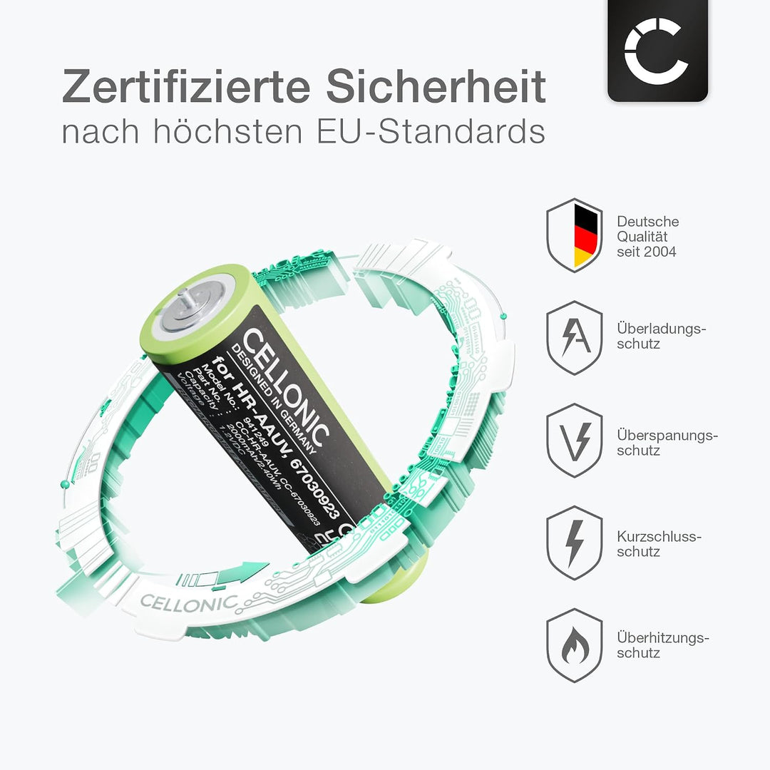 CELLONIC 2X Akku kompatibel mit Braun Series 3 360, 5779, ER-2301, 67030923 2x Akku 2000mAh, 2x Akku