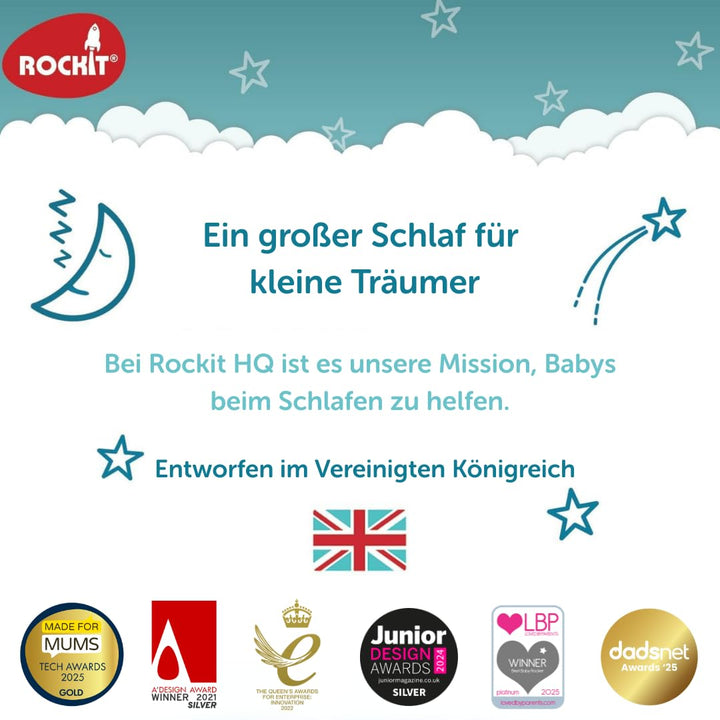 ROCKIT Kinderwagenschaukler SET -Das Original- Einschlafhilfe Baby wiederaufladbar (USB), stufenlos