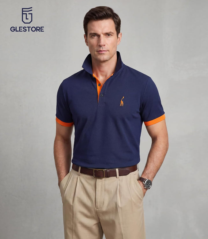 GLESTORE Poloshirt Herren Männer Hemd Herren Kurzarm Shirt Sommer M A1-marine, M A1-marine