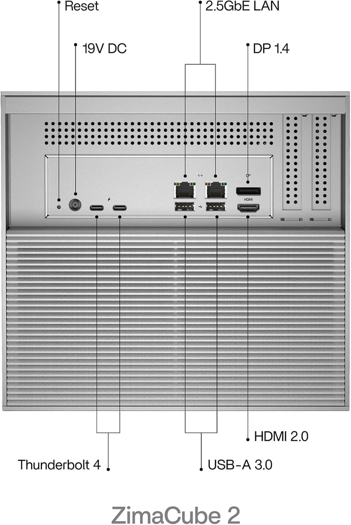 ZimaCube 2 NAS Server mit Intel i3-1215U, Netzwerkspeicher 6 Bay | Thunderbolt 4, Dual 2,5GbE und PC