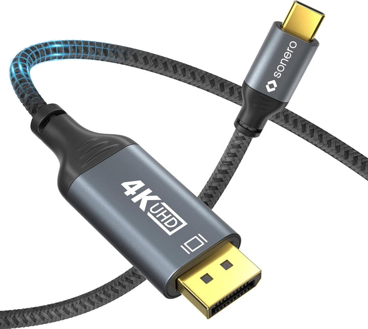 Sonero® 4K USB-C auf DisplayPort Kabel, DisplayPort Stecker auf USB-C Stecker, 4K 60Hz, 21,6 GB/s, B