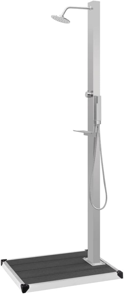 vidaXL Gartendusche mit Bodenelement Aussendusche Dusche Garten Duschwanne Campingdusche Pooldusche