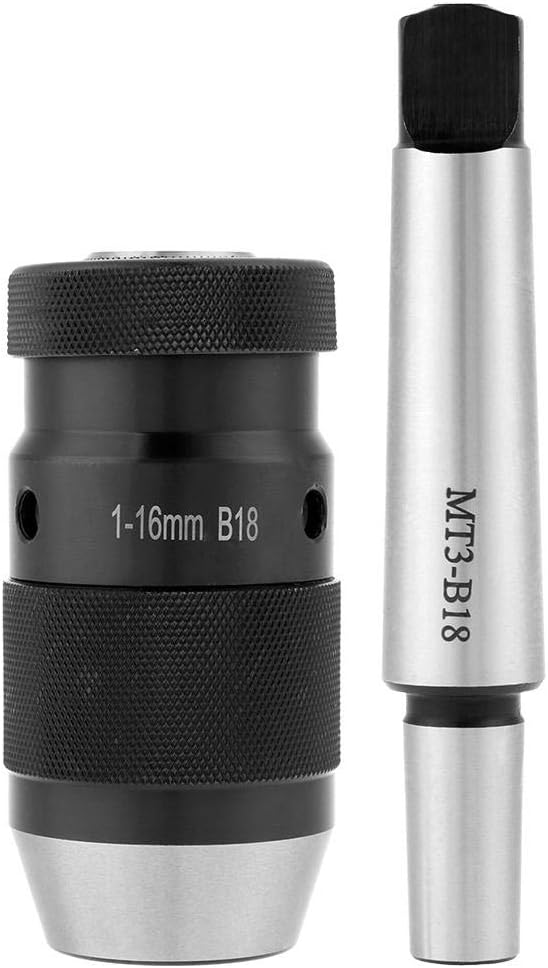 Bohrfutteraufnahme Schnellspannbohrfutter 1-16 mm Konus B18 mit Kegeldorn MT3, Hochpräzisions-Bohrfu