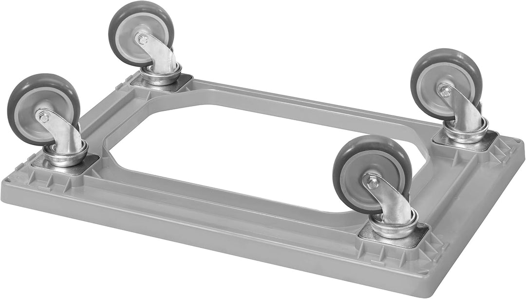 5 Stück Transportroller für Kisten 60 x 40 cm mit 4 Lenkrollen in grau