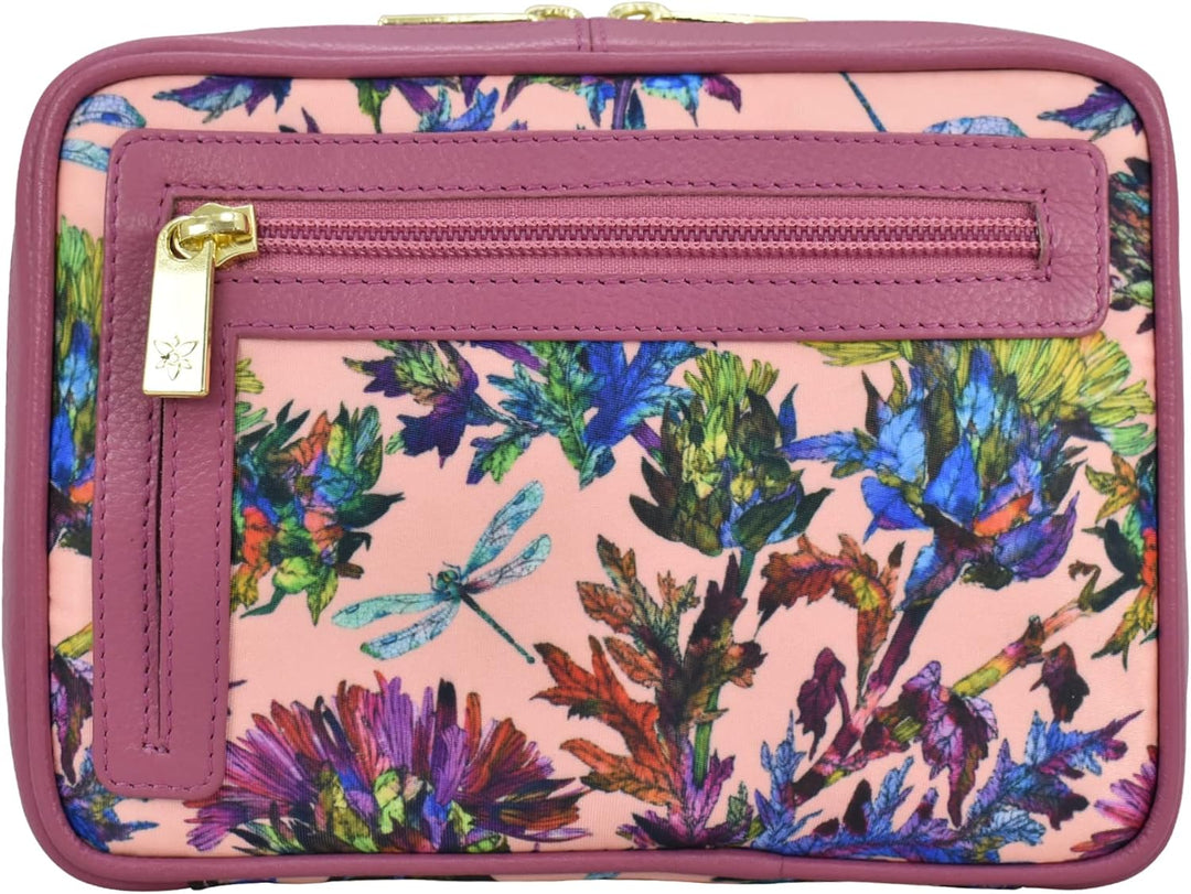 Anuschka Reise Schmuck Organizer - Wanderlust Kollektion - Nylonstoff mit Leder Trim und Kunstdruck