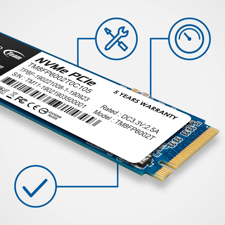 Team Group MP33 2TB PCIE GEN3 X4 NVME M.2 SSD 1800/1500 MB/S One size Classic