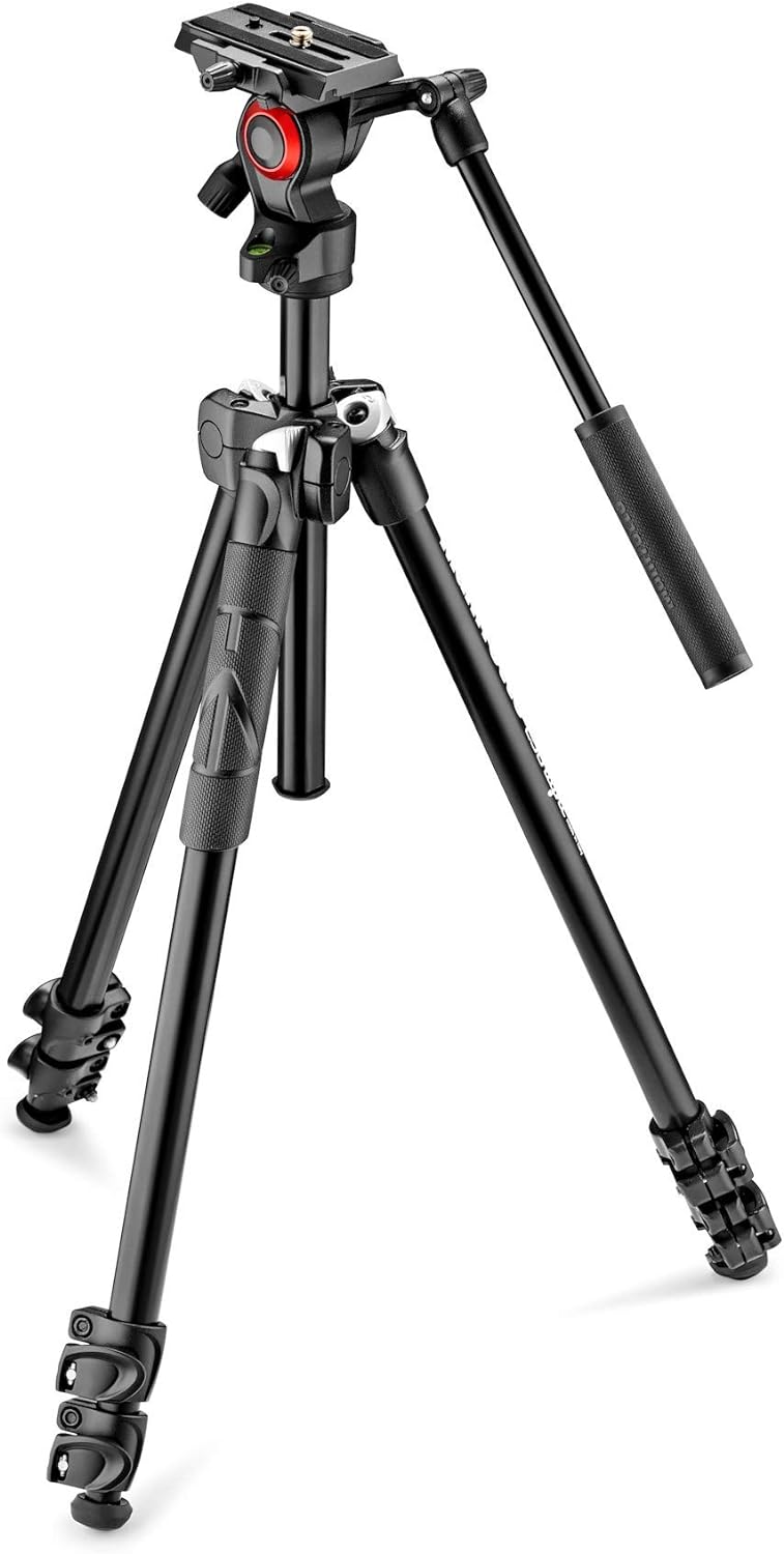 Manfrotto mk290lta3-v Kit 290 Leichtes Stativ mit Video-Fluidkopf, schwarz Single, Single