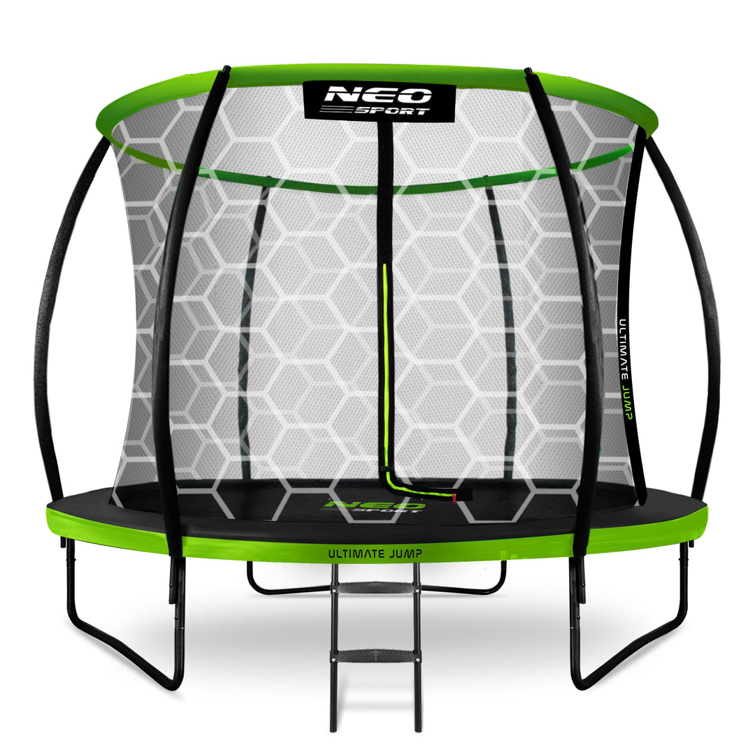 Neo-Sport Trampolin Outdoor Kinder Gartentrampolin Sicherheitsnetz Innen Leiter Gepolsterte Stangen