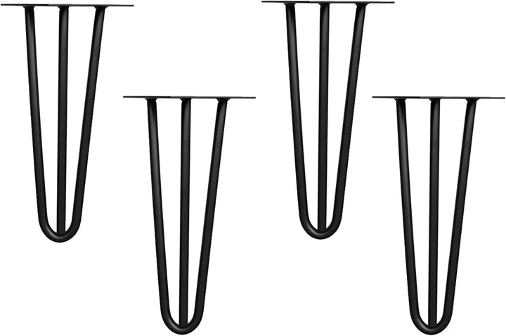 Melko 4 Stück Hairpin Legs Haarnadel Tischbeine aus 12mm Stahl Tischfuss inkl. Bodenschoner | Höhe 3