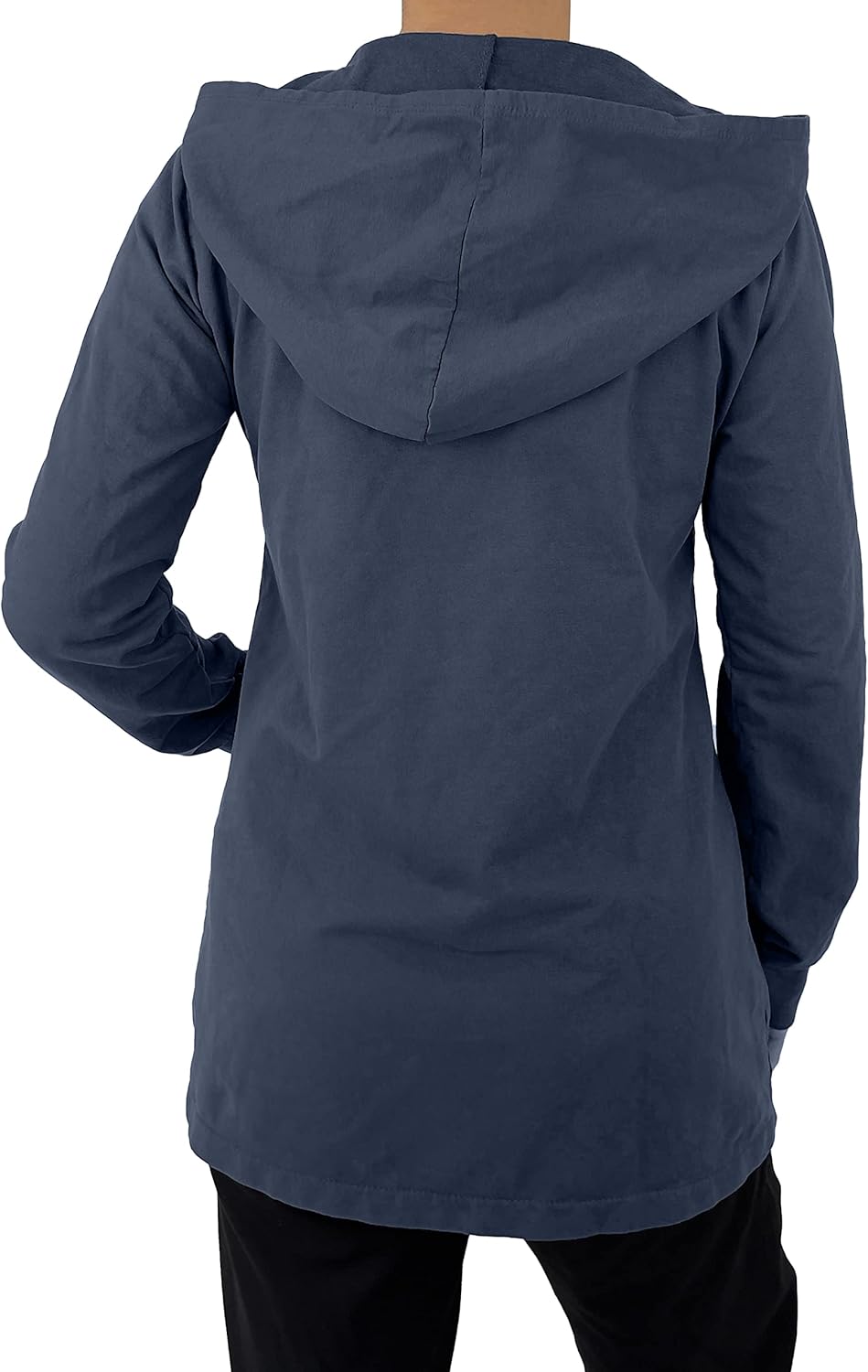 JOPHY & CO. Langes Sweatshirt für Frauen mit Kapuze, Reissverschluss und Taschen (cod. 9047) S Blau,